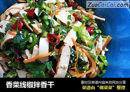 香菜线椒拌香干