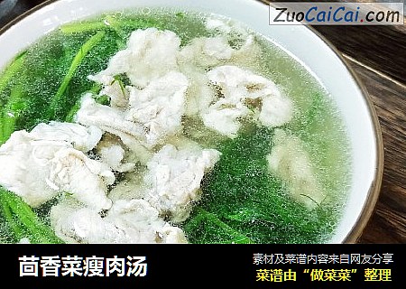 茴香菜瘦肉汤