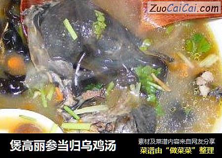 煲高丽参当归乌鸡汤