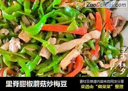 里脊甜椒蘑菇炒梅豆