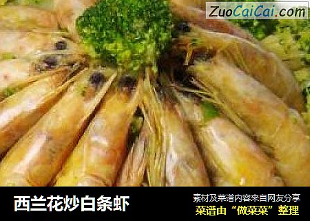 西兰花炒白条虾