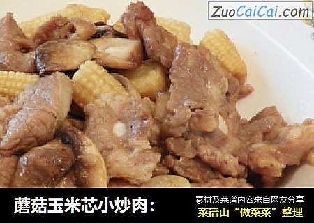 蘑菇玉米芯小炒肉：