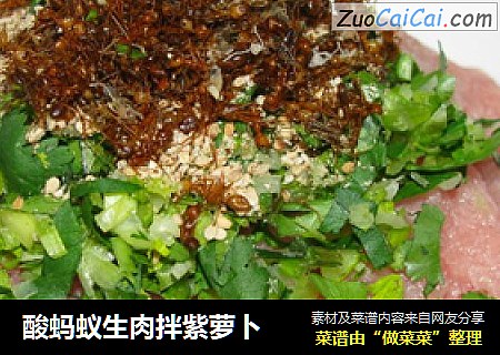 酸蚂蚁生肉拌紫萝卜