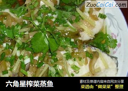 六角星榨菜蒸鱼