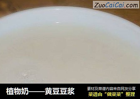 植物奶——黄豆豆浆