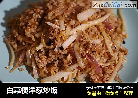 白菜梗洋葱炒饭