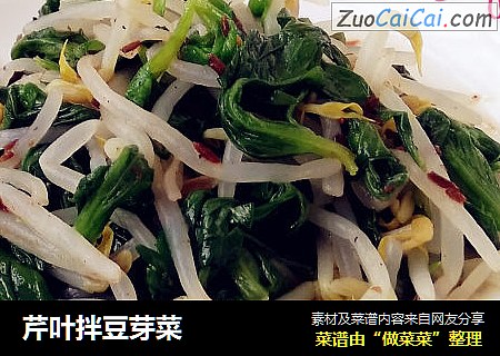 芹叶拌豆芽菜