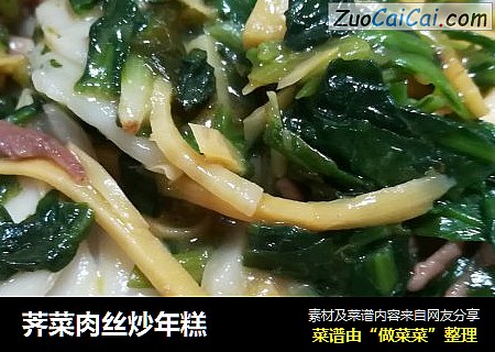 荠菜肉丝炒年糕