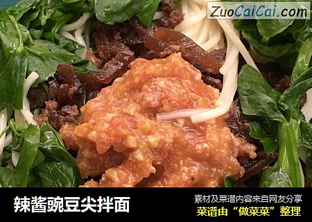 辣酱豌豆尖拌面