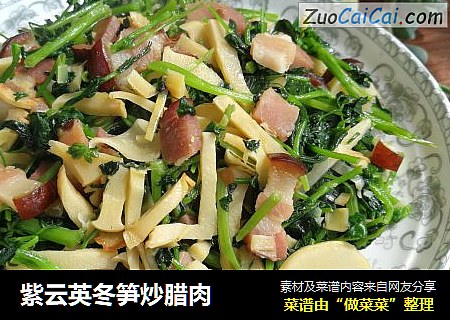 紫云英冬笋炒腊肉