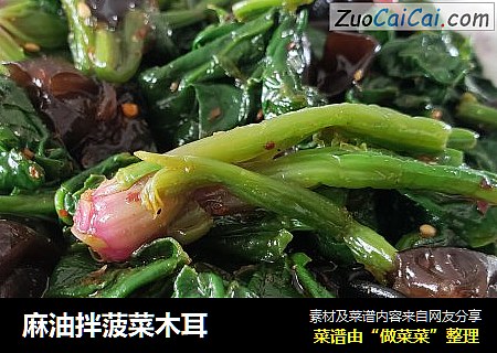 麻油拌菠菜木耳