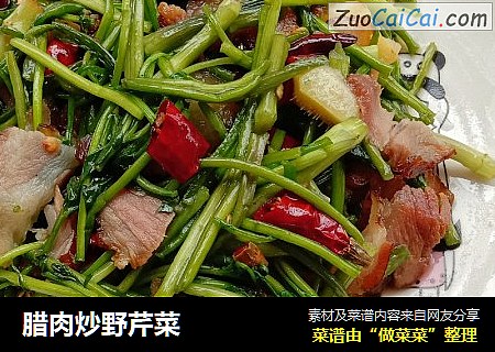 腊肉炒野芹菜