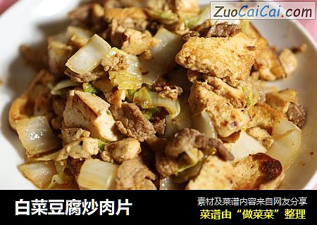 白菜豆腐炒肉片