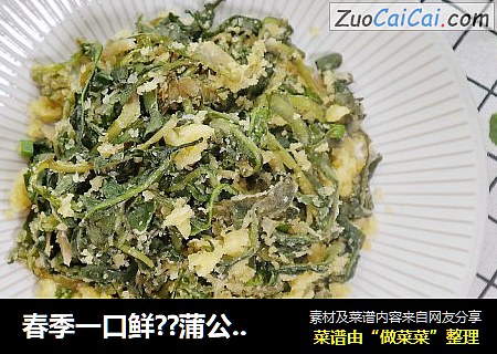 春季一口鲜??蒲公英蒸菜??蒸时令野菜