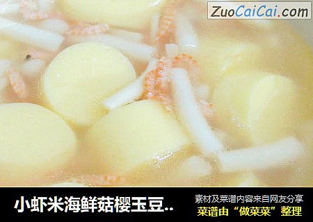 小虾米海鲜菇樱玉豆腐汤