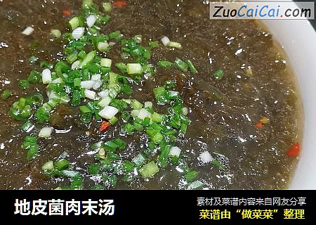 地皮菌肉末汤