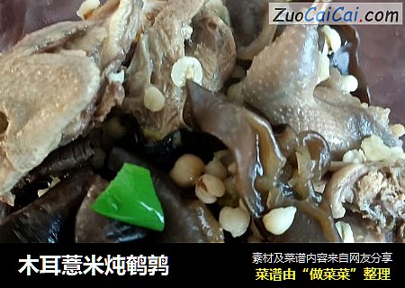 木耳薏米炖鹌鹑