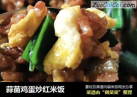蒜苗鸡蛋炒红米饭