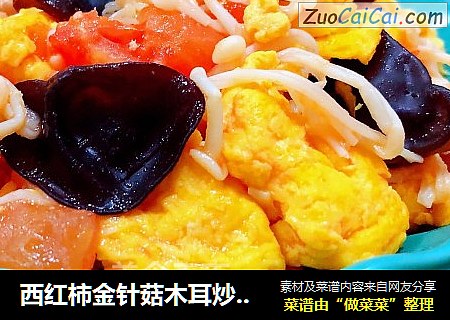 西红柿金针菇木耳炒鸡蛋