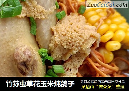 竹荪虫草花玉米炖鸽子