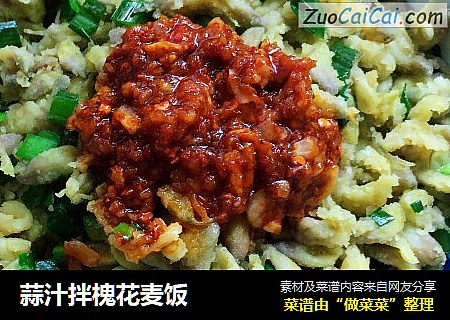 蒜汁拌槐花麦饭