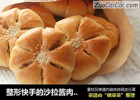 整形快手的沙拉酱肉松花型餐包