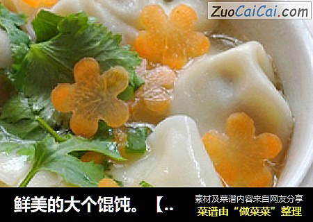 鲜美的大个馄饨。【芹菜猪肉馅馄饨】
