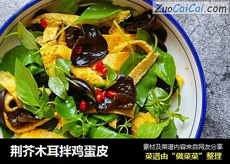荆芥木耳拌鸡蛋皮