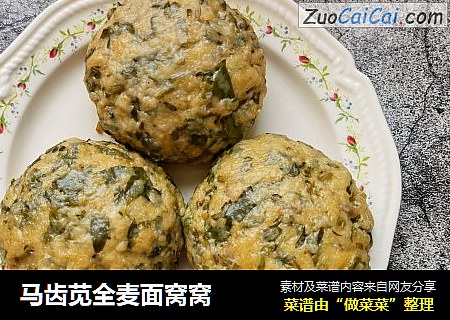马齿苋全麦面窝窝