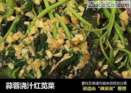 蒜蓉浇汁红苋菜