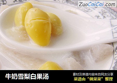 牛奶雪梨白果汤