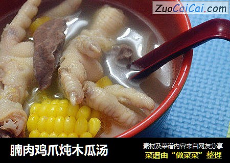 腩肉鸡爪炖木瓜汤