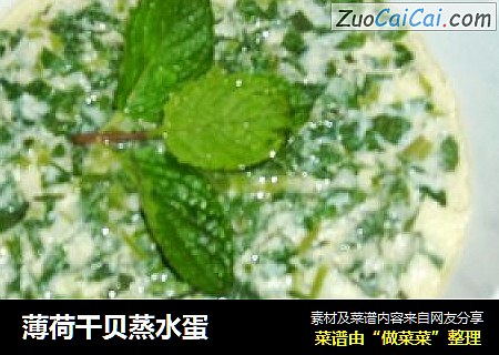 薄荷干贝蒸水蛋