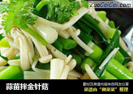 蒜苗拌金针菇