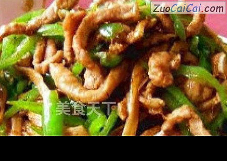青椒黄花菜炒肉丝