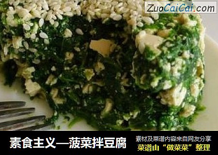 素食主义—菠菜拌豆腐