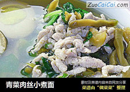 青菜肉丝小煮面