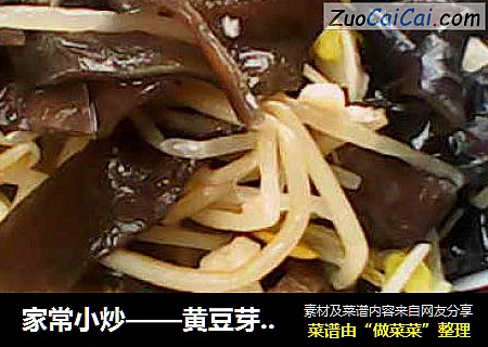家常小炒——黄豆芽炒木耳