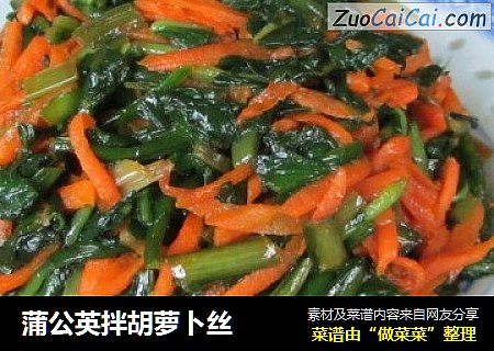 蒲公英拌胡萝卜丝