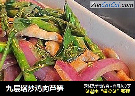九层塔炒鸡肉芦笋