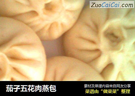 茄子五花肉蒸包