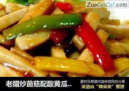老醋炒菌菇配酸黄瓜生菜