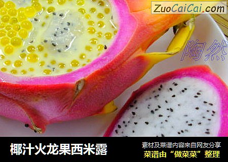 椰汁火龙果西米露
