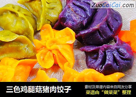 三色鸡腿菇猪肉饺子