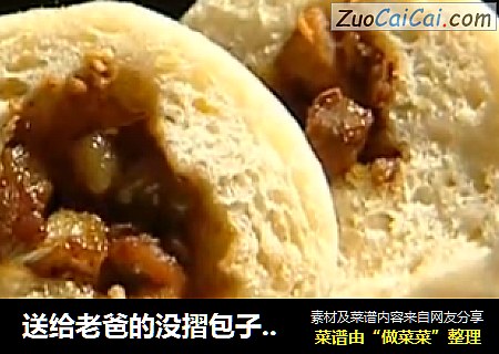 送给老爸的没摺包子---酱肉馒头