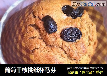 葡萄干核桃纸杯马芬