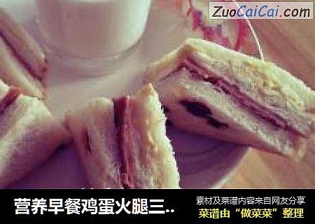 营养早餐鸡蛋火腿三明治