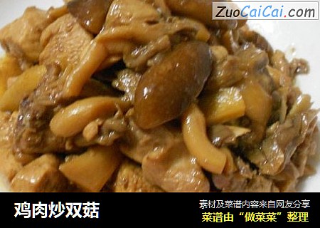 鸡肉炒双菇