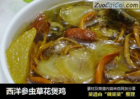 西洋参虫草花煲鸡