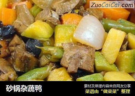 砂锅杂蔬鸭